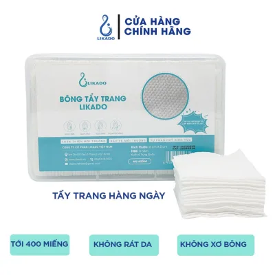 Bông tẩy trang Likado hộp 400 miếng Kích thước (6cmx5cm)