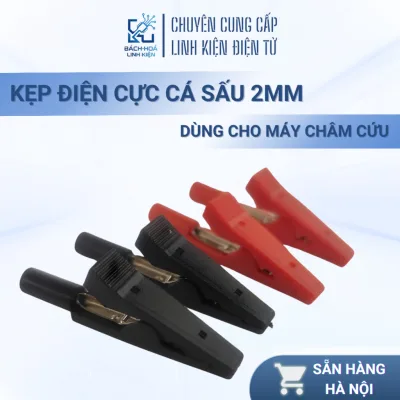 Kẹp Điện Cực Cá Sấu 2mm Dùng Cho Máy Châm Cứu Thiết Bị Y Tế, Kẹp Cáp Đồng 2mm Cách Điện An Toàn