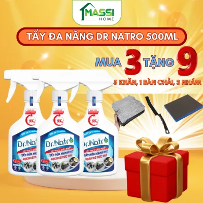 3 Chai Tẩy Rửa Đa Năng Dr Natro Tẩy Dầu Mỡ Nhà Bếp, Tẩy Cặn Can Xi, Tẩy Gạch Bị Ố, Tẩy Gạch Nhà Tắm, Làm Sạch Đồ Da, Tẩy Rỉ Sắt, Tẩy Trắng Nhựa, Nước Lau Kính, Lau Đồ Gỗ, Làm Sạch Đồ Gỗ, Lau Giày Dép [TẶNG 5 Khăn+ 1 Bàn Chải+ 1 Nhám]