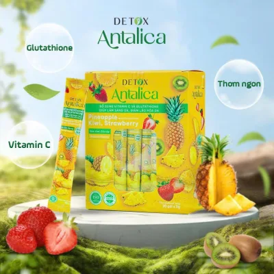 Detox Dứa Thơm Antalica Bổ Sung Glutathione Và VitaminC, Thơm Ngon Hộp, 20 Gói