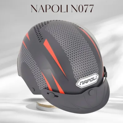 Napoli N077 1/2-Head Motorcycle Helmet with Visor - 1/2-Head Motorcycle Helmet