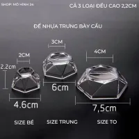 Đế nhựa mica trưng bày KỆ ĐỠ cho mô hình dạng tinh Cầu ngọc rồng dragon ball trong suốt loại đẹp 3 kích cỡ