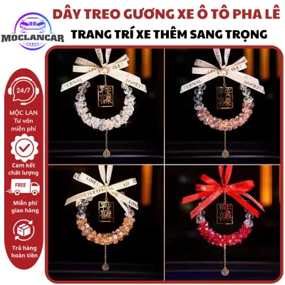 Khanh Hangs a Crystal Stone Car Mirror, a Car Decoration Pendant with the Meaning of Peace and Joy Car Interior Decoration