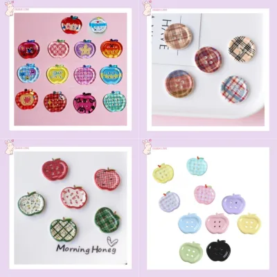 Charm Nút Áo Táo Trong Suốt – Phụ Kiện Handmade DIY, Trang Trí Tiểu Cảnh, Ốp Lưng Điện Thoại, Nón Bảo Hiểm,...
