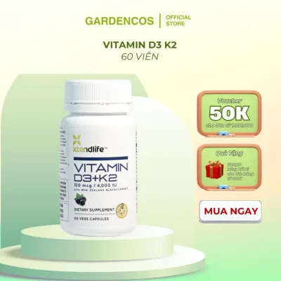 DB Vitamin D3 + K2 Viên uống bổ sung Vitamin D3 K2 XtendLife 60 viên - Gardencos...