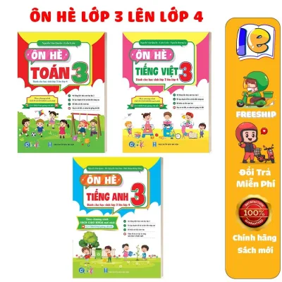 Sách - Combo Ôn Tập Hè Dành cho học sinh lớp 3 lên lớp 4 theo Chương Trình Mới - Toán, Tiếng Việt và Tiếng Anh (3 cuốn)