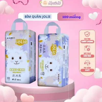Combo 100 Bỉm Quần Jolie Loại 1 phiên bản nâng cấp Cho Bé mặt in 3D và hạt hút ẩm Bỉm mỏng chỉ 2mm