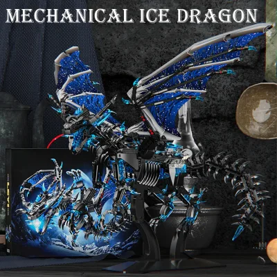 MOC Sáng tạo Warcraft Cơ khí băng rồng xây dựng khối Trung cổ động vật Mecha ngọn lửa rồng nhân vật gạch đồ chơi cho trẻ em quà tặng Tương thích với LEGO