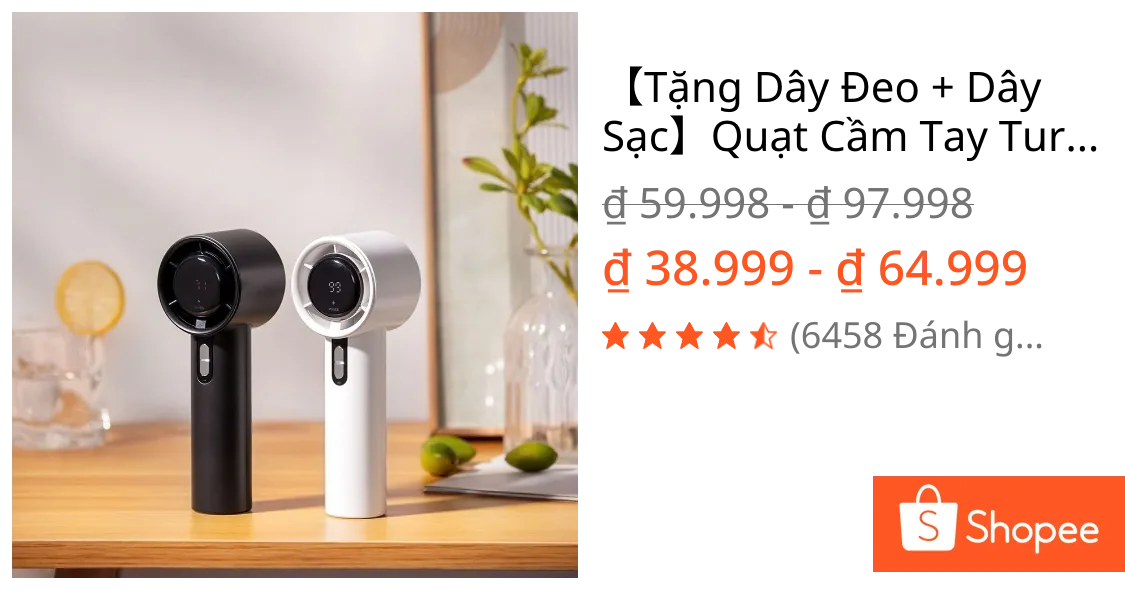 Quạt Cầm Tay Turbo Tốc Độ Gió Cực Mạnh - Quạt Làm Mát Nhanh,Quạt tích điện mini pin cao 5000 mah