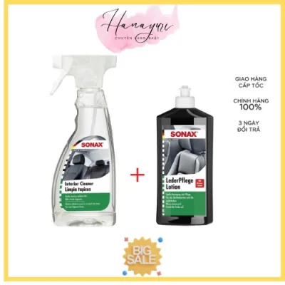 Combo Dung Dịch Làm Sạch Nội Thất Xe SONAX 321200 & Kem Bảo Dưỡng Ghế Da SONAX Leather Care 291141