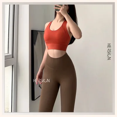 Hersign Women's Gym Set Women's Yoga Clothes Bra Top Knitted Leggings Smix7L19Nd