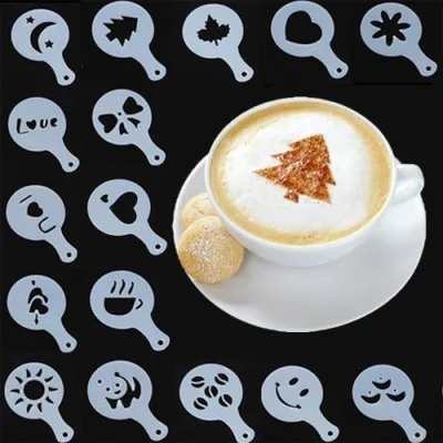 Combo 16 Khuôn Latte Art – Tạo Hình Nghệ Thuật Cho Cốc Cà Phê Đậm Chất Barista