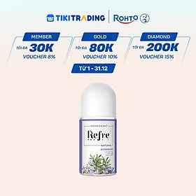 Lăn khử mùi chiết xuất thiên nhiên Refre Natural Rosemary Hương Thảo 40ml