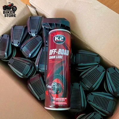Chai xịt bảo dưỡng sên cao cấp K2 Off Road 250ml nhập khẩu Ba Lan, bôi trơn, không văng, chống bám dính