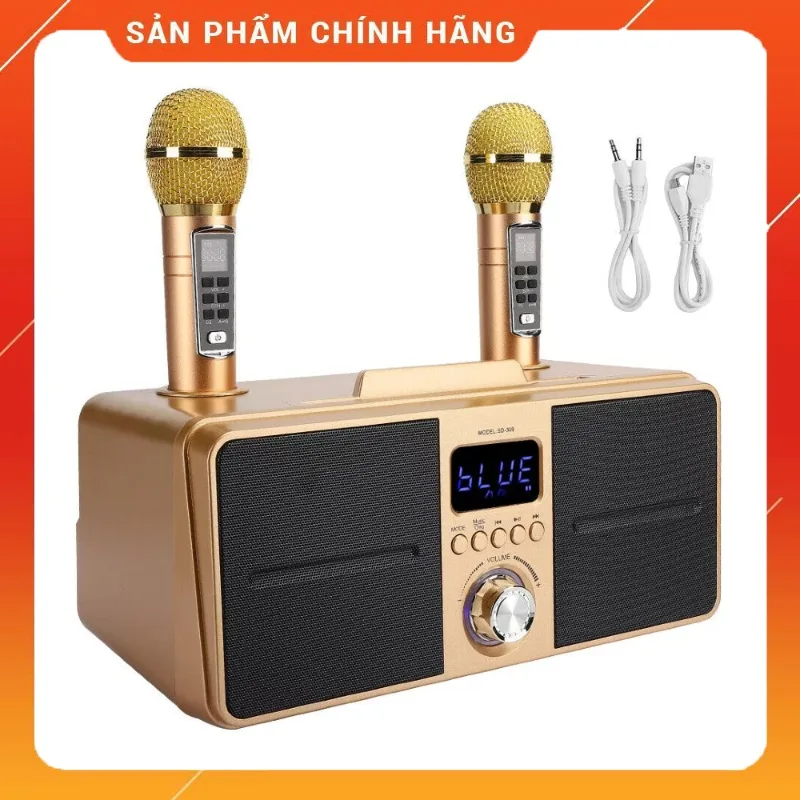 [ SALE 50% ] Loa Hát Karaoke Bluetooth Mini Kèm 2 Mic SDRD SD-309 Bản Cao Cấp, Loa Karaoke Bluetooth Âm Thanh Stereo 3D Sống Động Có Màn Hình LED Hiển Thị , Thiết Kế Nhỏ Gọn Thuận Tiện Di Chuyển.