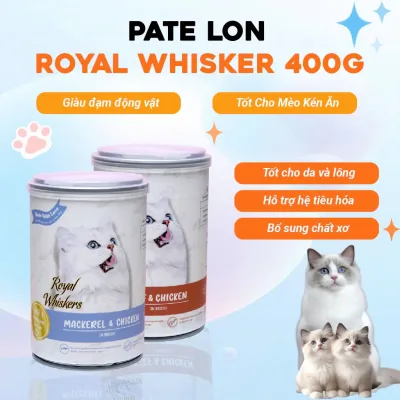Pate mèo 400g , pate Royal Whiskers lon 400gr cung cấp đầy đủ dinh dưỡng cho mèo, kèm thìa tiện dụng