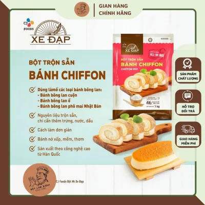Bột bánh bông lan chiffon hiệu Xe Đạp lᴏại 1 kg, bột trộn sẵn giàu dinh dưỡng, không chất bảo quản