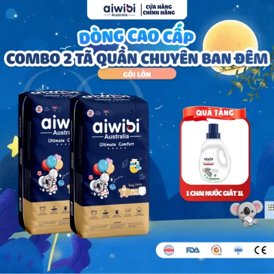 Tã/Bỉm Quần Cao Cấp Aiwibi Chuyên Ban Đêm Ultimate Comfort Gói Lớn M48/L44/XL40/XXL36