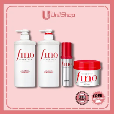 Fino Intensive Hair Care Set - Keratin & Argan Extracts - Special Treatment for Frizzy, Dry, Split Ends & Dull Hair. Deeply Moisturizes & Smoothes Hair Only, Protects Hair from Heat & Chemicals