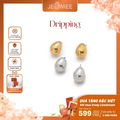 Khuyên tai nữ Dripping Jesmee bông tai nữ sang chảnh phụ kiện trang sức đi tiệc, đám cưới, đi làm - E65008
