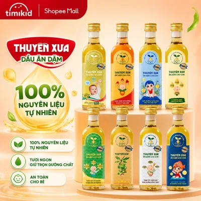 Dầu Ăn Dặm THUYỀN XƯA Cho Bé Nguyên Liệu Hạt Tự Nhiên Oliu, Óc Chó, Gấc, Sachi, Mè, Macca, Cá Hồi