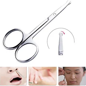 Kéo Cắt Tỉa Lông Mũi Đầu Tròn Kềm Thép Không Gỉ Cao Cấp Thiết Kế Nhỏ Gọn Nhẹ An Toàn