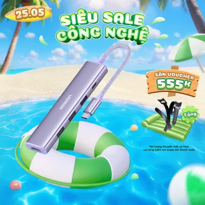 Hub chuyển đổi Type C Ugreen 5 in 1 | Vỏ nhôm cao cấp | Truyền tải nhanh chóng | BH 18 tháng 1 đổi 1 | 15596 15597 15495