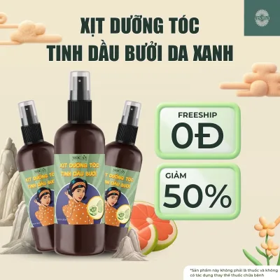 X3Bt120M - Combo of 3 Moc an Haircare Green Grapefruit Peel Essential Oil Sprays 120ml Supports Hair Loss Reduction, Hair Growth Hair Care