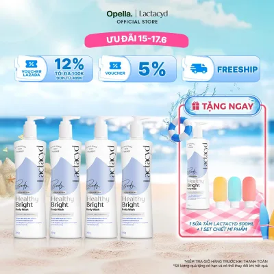 Bộ 4 Sữa tắm Lactacyd Healthy Bright làm đều màu da, mang lại làn da sáng khỏe, rạng rỡ và tự tin