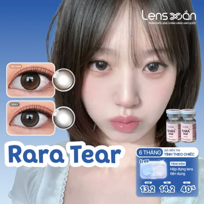 Kính áp tròng cận 6 tháng LENS XOẮN lens nâu tự nhiên có viền trong veo long lanh GDIA 13.2 OLENS RARA TEAR
