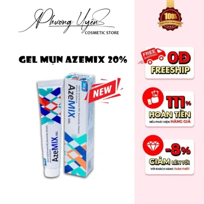 Kem giảm mụn mờ thâm AZEMIX GEL - DERMA FORTE 20g Chính Hãng An Toàn Se Khít Lỗ Chân Lông