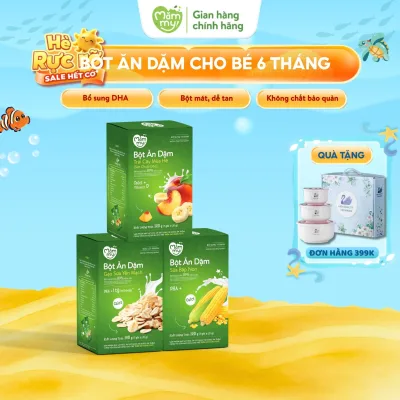 Combo of 3 First Weaning Boxes from Mammmy for Babies Includes Rice Flour, Oat Milk, Corn Milk Powder, and Fruit Powder