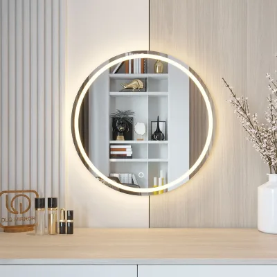 Gương Tròn Bàn Trang Điểm Có Led Cảm Ứng DLQ INTERIORS |tặng phụ kiện