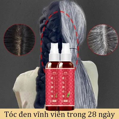 Ha Thu O Black Hair Spray Essence White Hair Shampoo Turns Black 100ml Nourishes Hair Roots Moisturizes Improves White Hair Lightens Scalp Personal Care