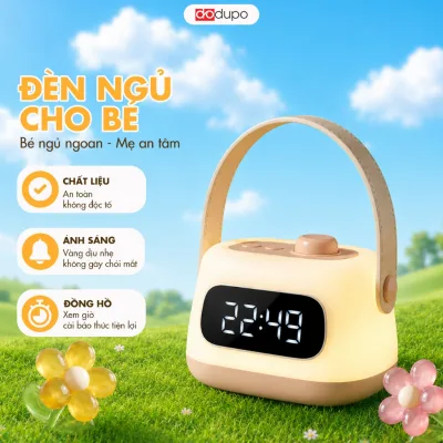 Đèn ngủ cho bé sơ sinh DODUPO ánh sáng vàng ấm,không ánh sáng xanh bảo vệ mắt, quai xách tiện lợi