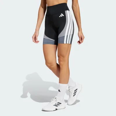 Adidas Workout Legging Shorts 7 Inch with Pockets Optime Essentials Women Black Jf1048