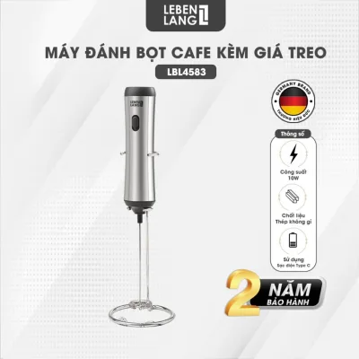 Máy đánh bọt cafe cầm tay Lebenlang LBL4583, có giá treo,sạc điện tiện lợi, 10W, chính hãng-BH 2 năm