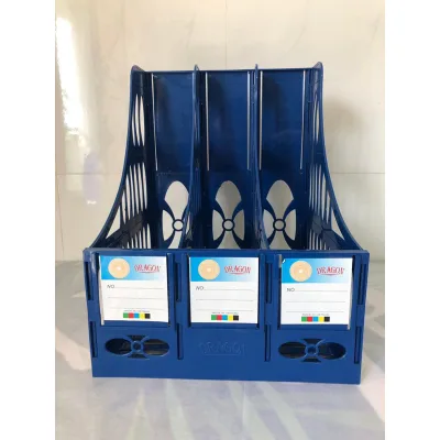 Giá rổ đựng tài liệu văn phòng, File đựng hồ sơ, Kệ đựng sách vở học sinh 3 ngăn DRAGON. - Văn phòng phẩm Thu Thảo