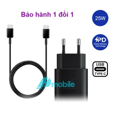 Bộ sạc nhanh 25W SS dùng cho điện thoại máy tính bảng type-c hàng bóc máy có bảo hành