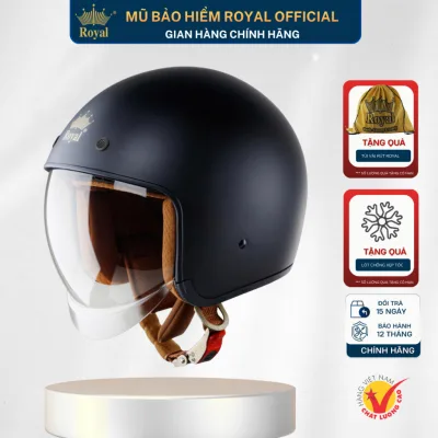 Mũ Bảo Hiểm 3/4 Royal M139 Chính Hãng Kính Dài Chắn Gió Nam Nữ, Mũ Bảo Hiểm Royal Chính Hãng Có Kính Bảo Hành 12 Tháng