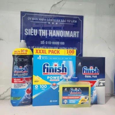 Combo Finish Dishwasher Tablets 100 Tabs or Finish Dishwasher Salt 1.2kg or Finish Dishwasher Cleaner for Dishwashers, Vienruabat