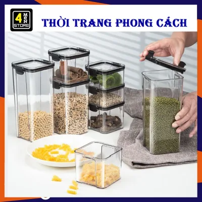 Hộp Nhựa Đựng Thực Phẩm Khô 700ML , Hộp Đựng Ngũ Cốc - Hộp Bảo Quản Đồ Khô Trong Suốt Nắp Kín Chống Ẩm , Mốc Mối Mọt