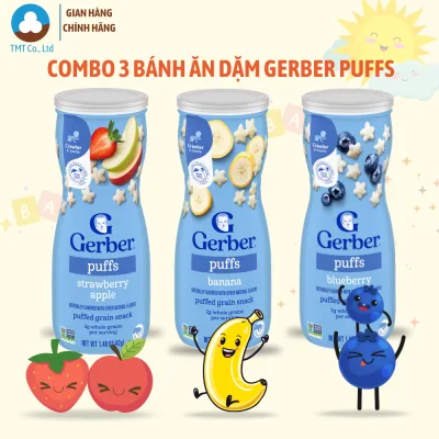 Bánh ăn dặm Gerber Puffs 42g nhiều vị, nhập khẩu Mỹ