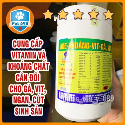 ADE-KHOÁNG VIT GÀ, VỊT, CÚT ĐẺ cung cấp vitamin khoáng chất cân đối, kéo dài chu kỳ đẻ cho gà, vịt, cút đẻ