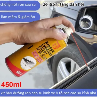 Chai xịt bảo dưỡng gioăng cao su kính ô tô- xe tải- gioăng cao su cửa kính, gioăng cửa sổ trời,bôi trơn khe kẽ