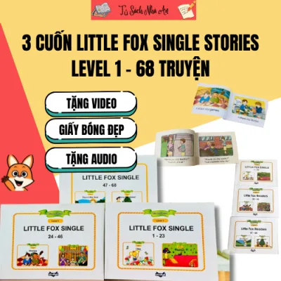 Sách - Bộ 3 cuốn in gộp Little Fox Single Stories level 1 giúp trẻ học từ vựng tiếng anh
