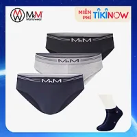 Combo 3 quần lót nam sợi cotton Organic mềm mịn thoáng mát co giãn 4 chiều MRM Manlywear (TẶNG Đôi Tất Nam Cao Cấp màu ngẫu nhiên)