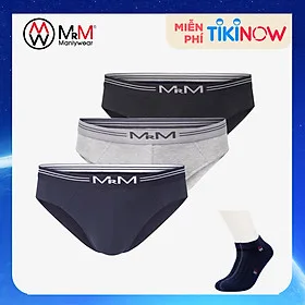 Combo 3 quần lót nam sợi cotton Organic mềm mịn thoáng mát co giãn 4 chiều MRM Manlywear (TẶNG Đôi Tất Nam Cao Cấp màu ngẫu nhiên)