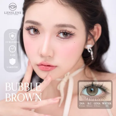 Lens Mắt Kính Áp Tròng Nâu Viền Bong Bóng Bubble Brown 14.2 T4-E2