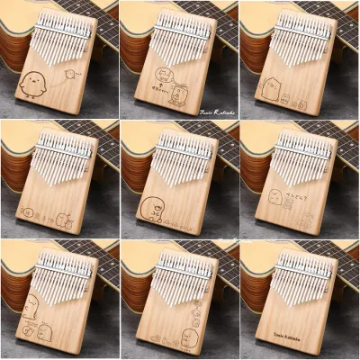 Đàn kalimba gỗ thông 17 phím khắc nốt, nhiều hình cute, đầy đủ phụ kiện Tonic LZ001- Hàng chính hãng